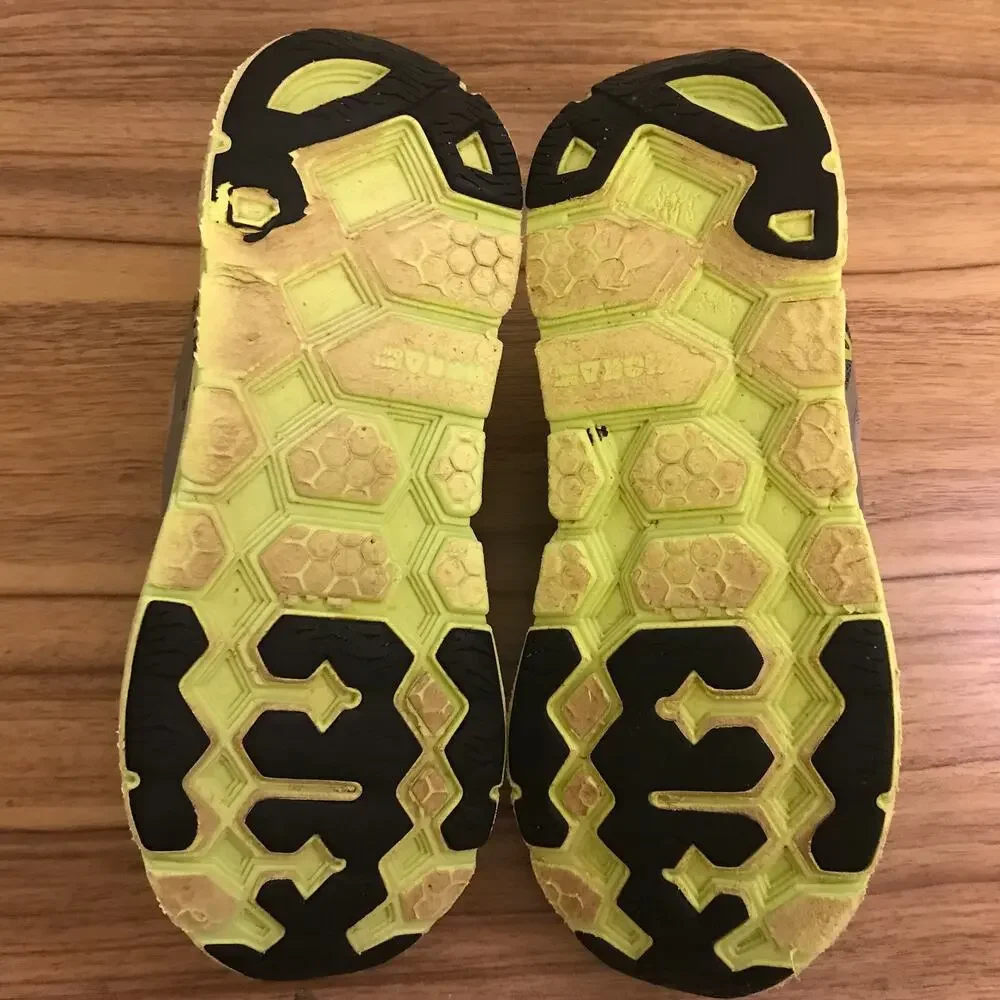 Hoka One One Men's Gray and Neon Yellow Athletic Running Shoes